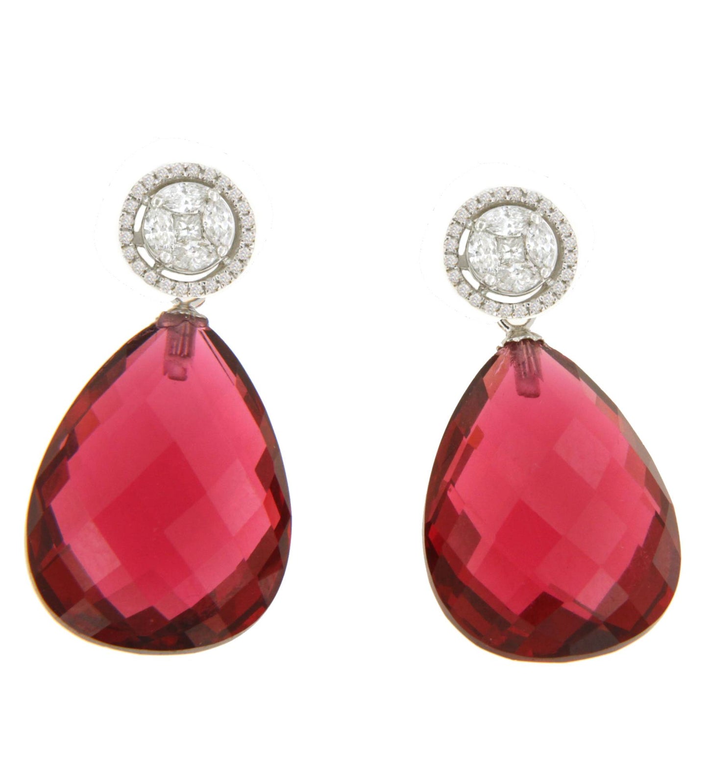 BRENES detachable earrings in 18k white gold with diamonds