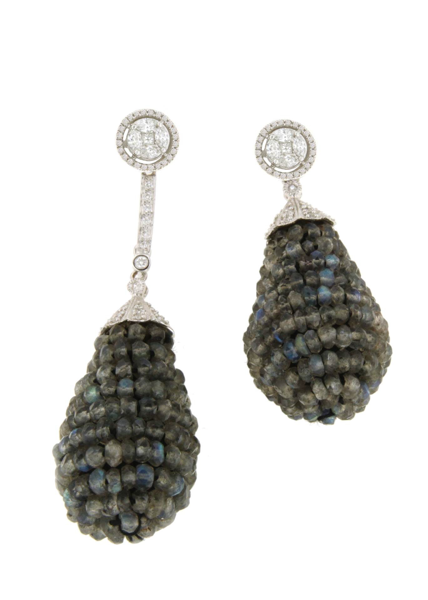 BRENES detachable earrings in 18k white gold with diamonds