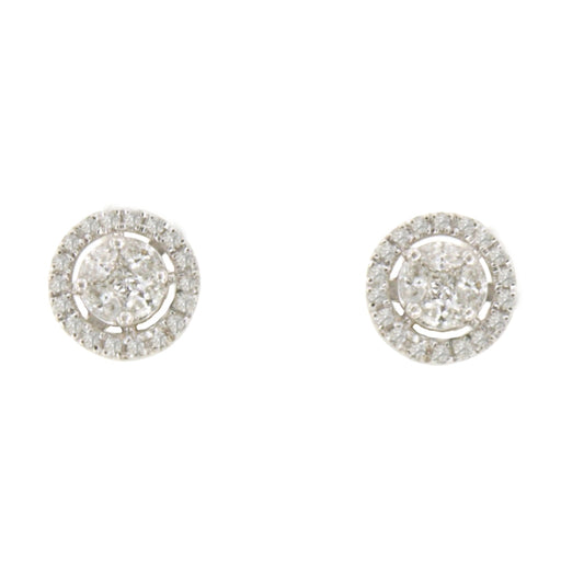 BORNO detachable earrings in 18k white gold with diamonds