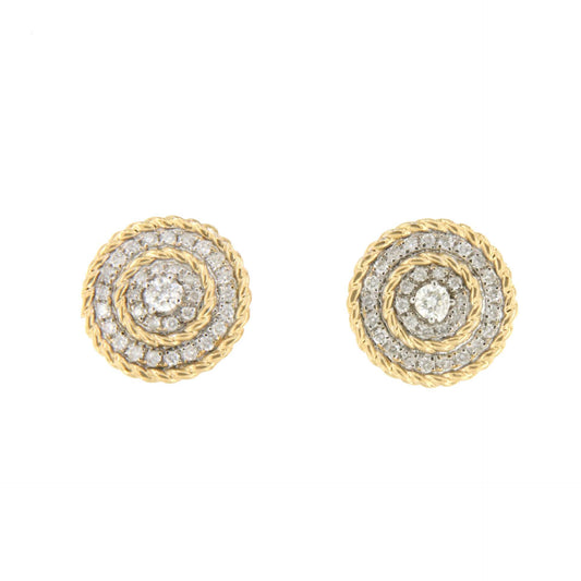 BEATRIZ short earrings in 18-karat yellow gold and diamonds.