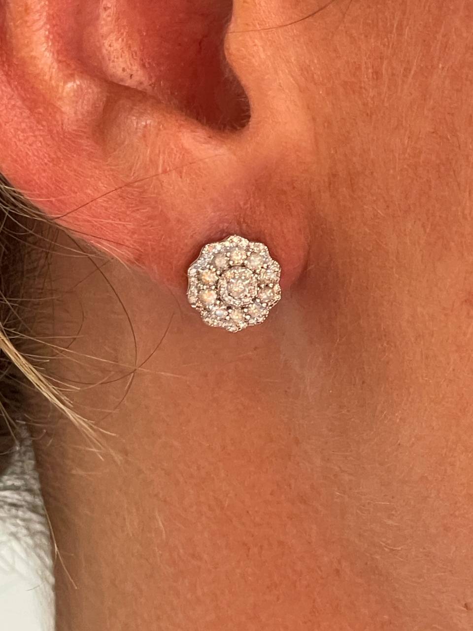 MOGUER detachable earrings in 18k white gold with diamonds