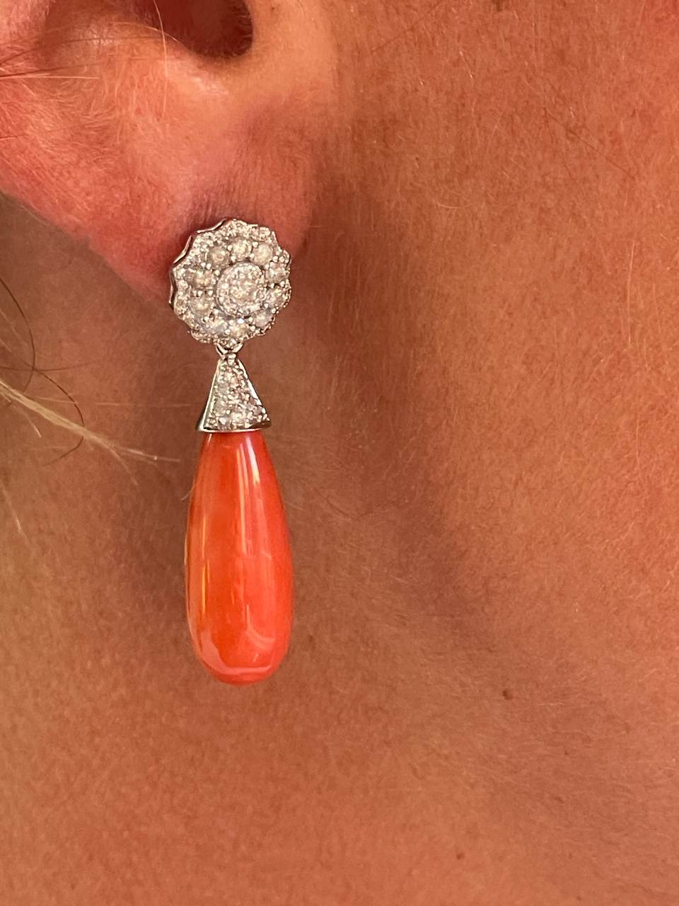 MOGUER detachable earrings in 18k white gold with diamonds