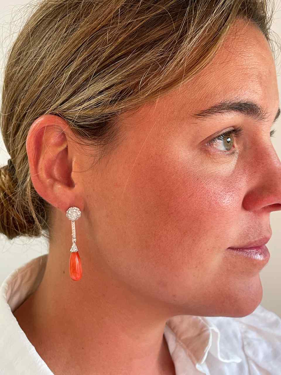 MOGUER detachable earrings in 18k white gold with diamonds