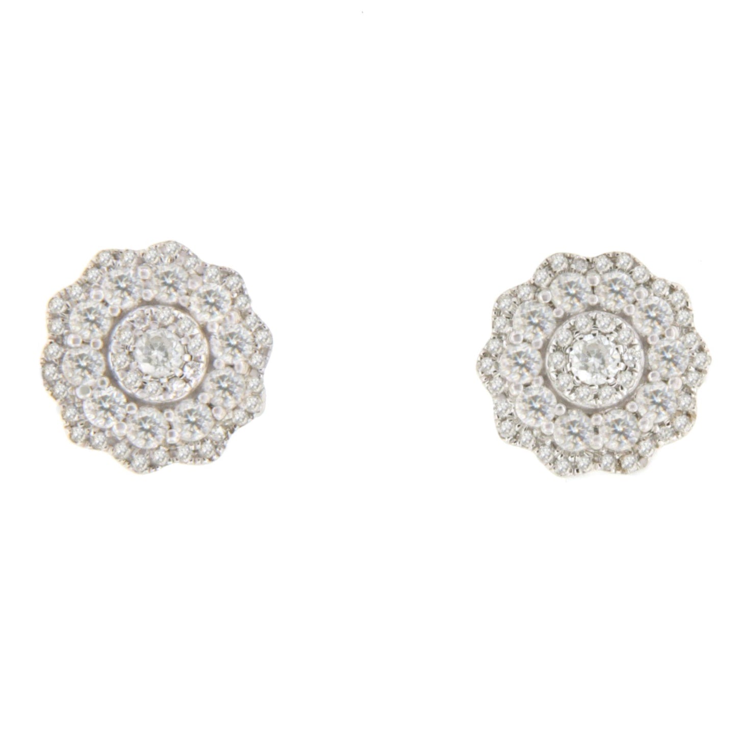 MOGUER detachable earrings in 18k white gold with diamonds
