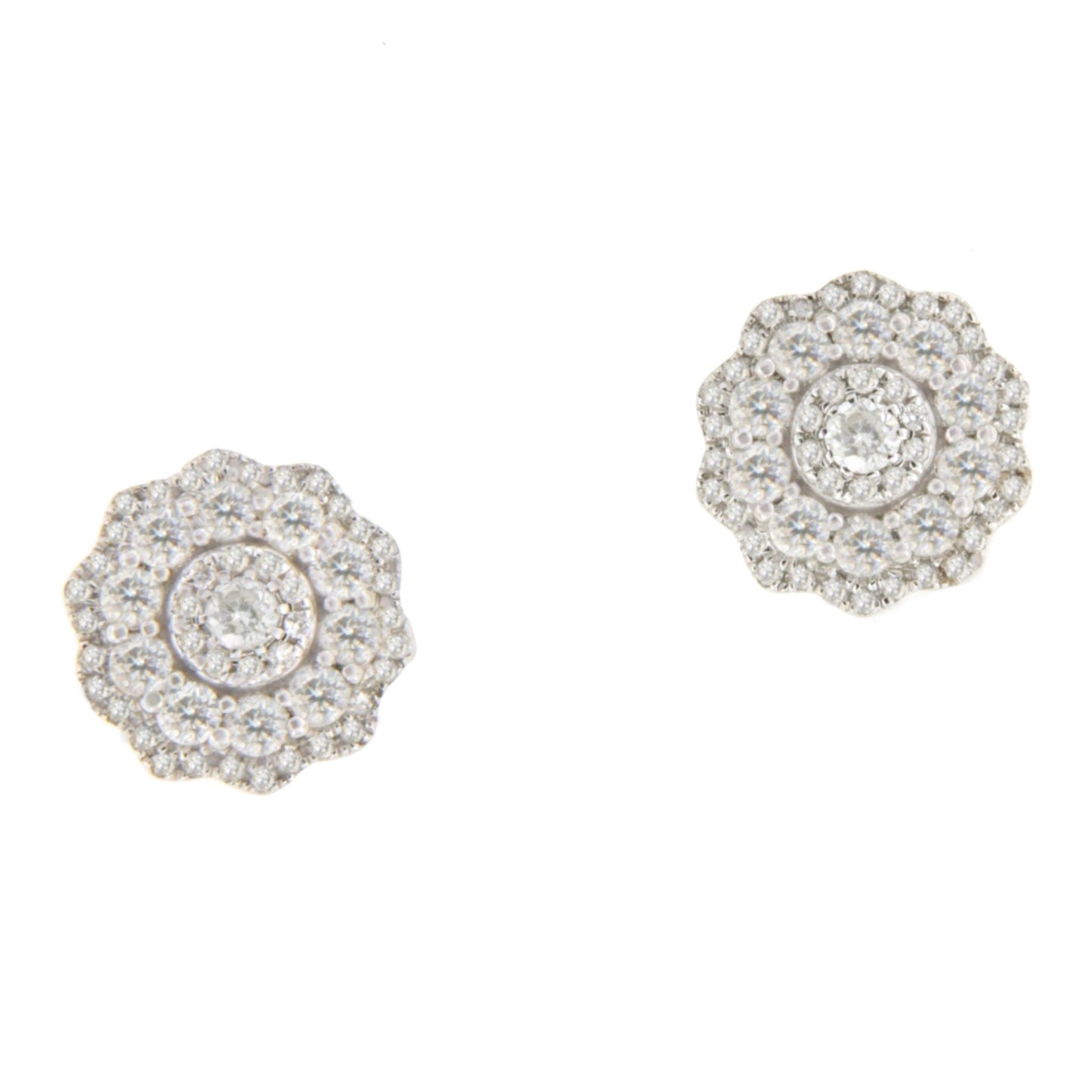MOGUER detachable earrings in 18k white gold with diamonds