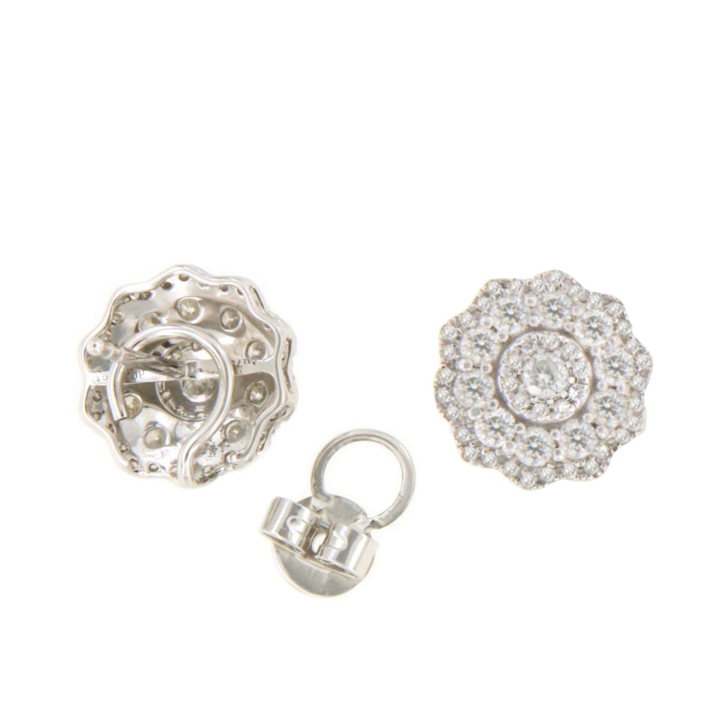 MOGUER detachable earrings in 18k white gold with diamonds