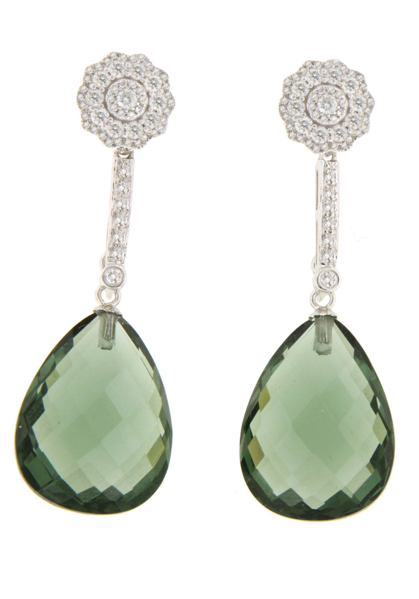 MOGUER detachable earrings in 18k white gold with diamonds