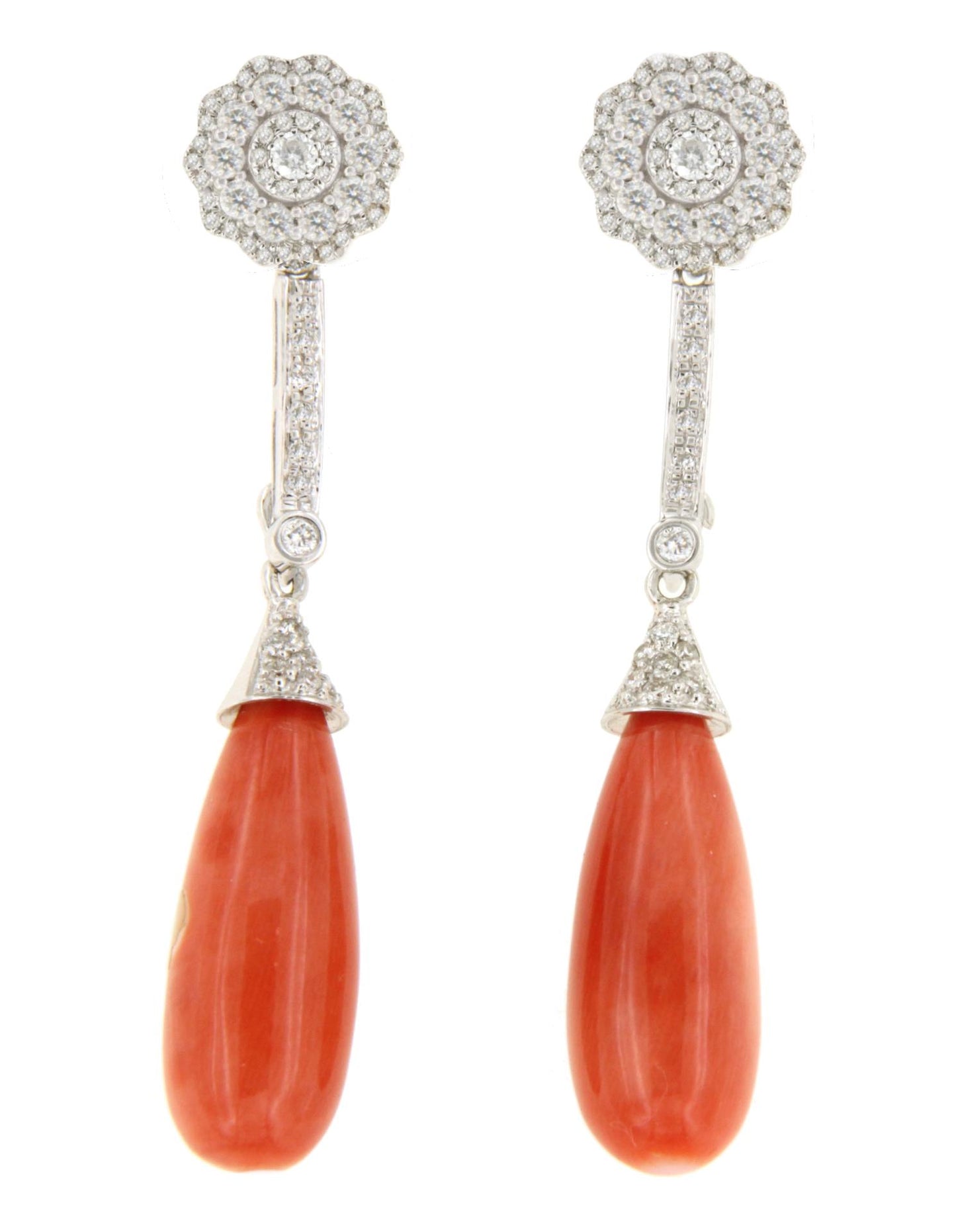 MOGUER detachable earrings in 18k white gold with diamonds