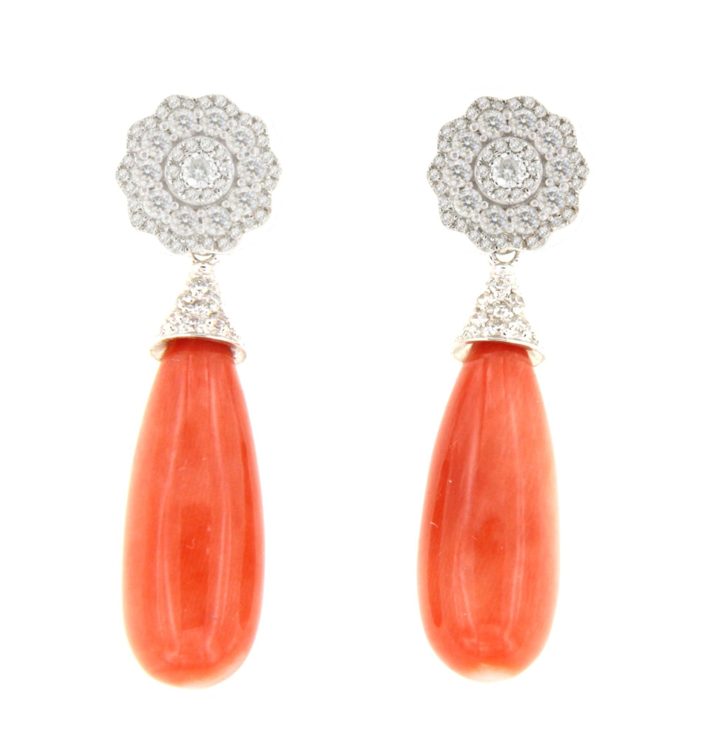 MOGUER detachable earrings in 18k white gold with diamonds