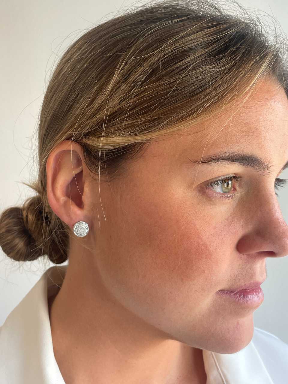 CARMINA detachable earrings in 18k white gold with diamonds