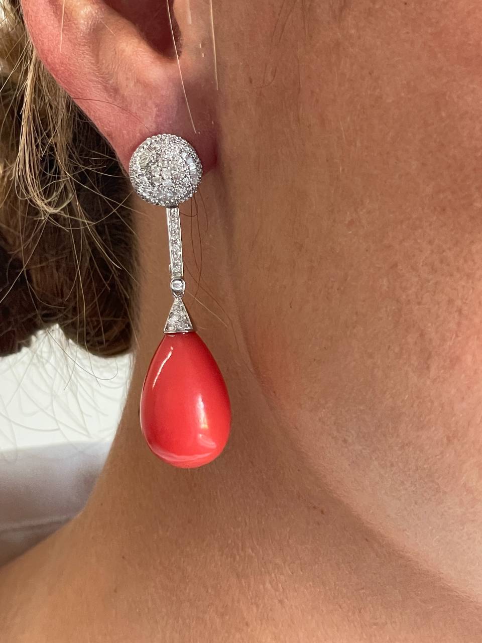 CARMINA detachable earrings in 18k white gold with diamonds