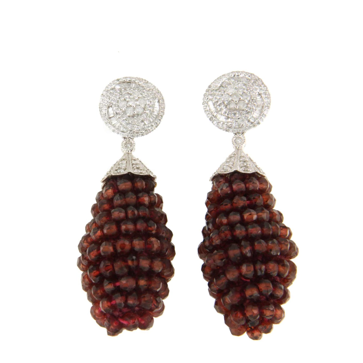 CARMINA detachable earrings in 18k white gold with diamonds