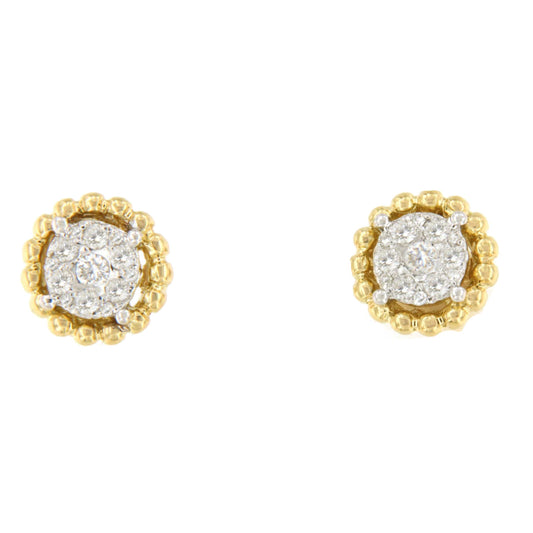 Short earrings JEREZ in 18-karat yellow gold and diamonds.