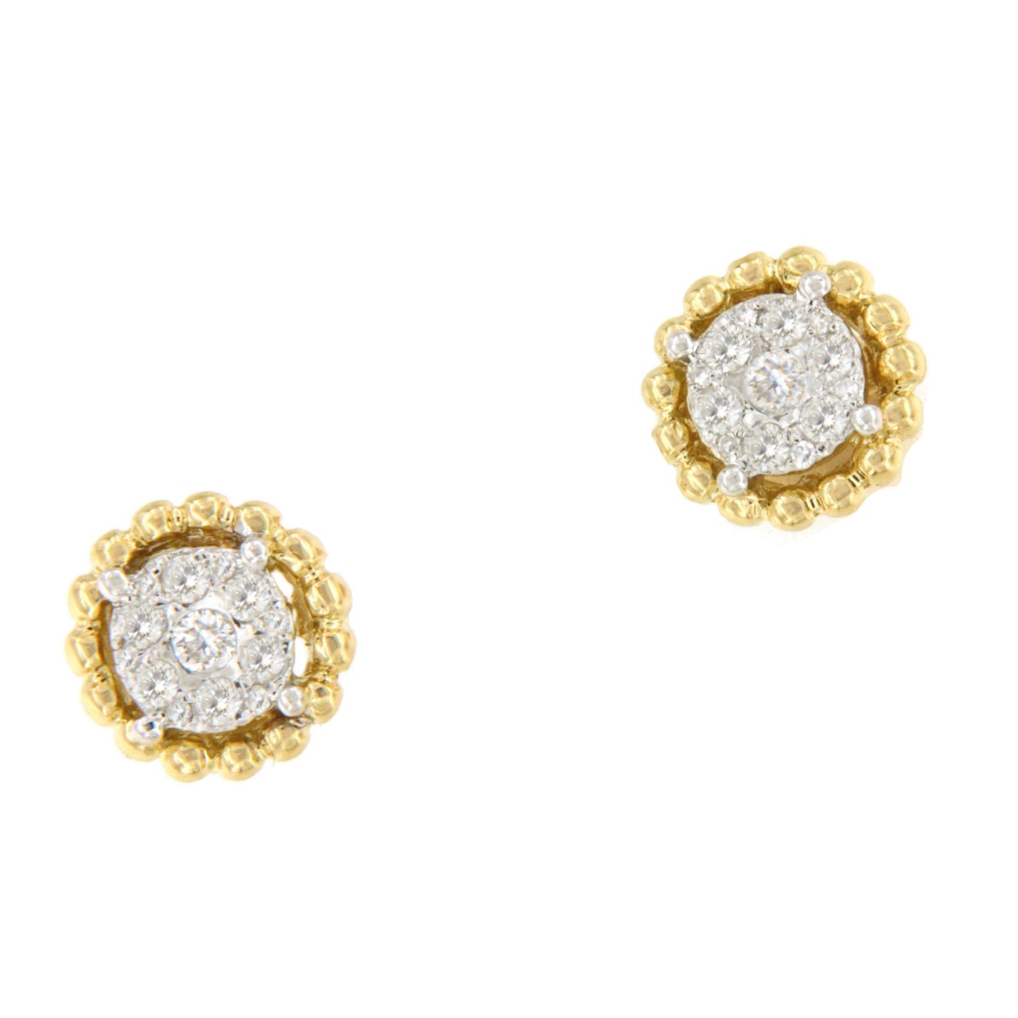 Short earrings JEREZ in 18-karat yellow gold and diamonds.