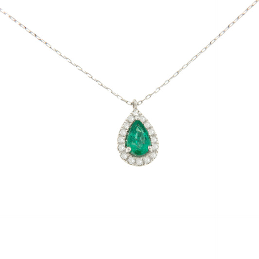 TUNO choker with 18k white gold pendant, diamonds and stone