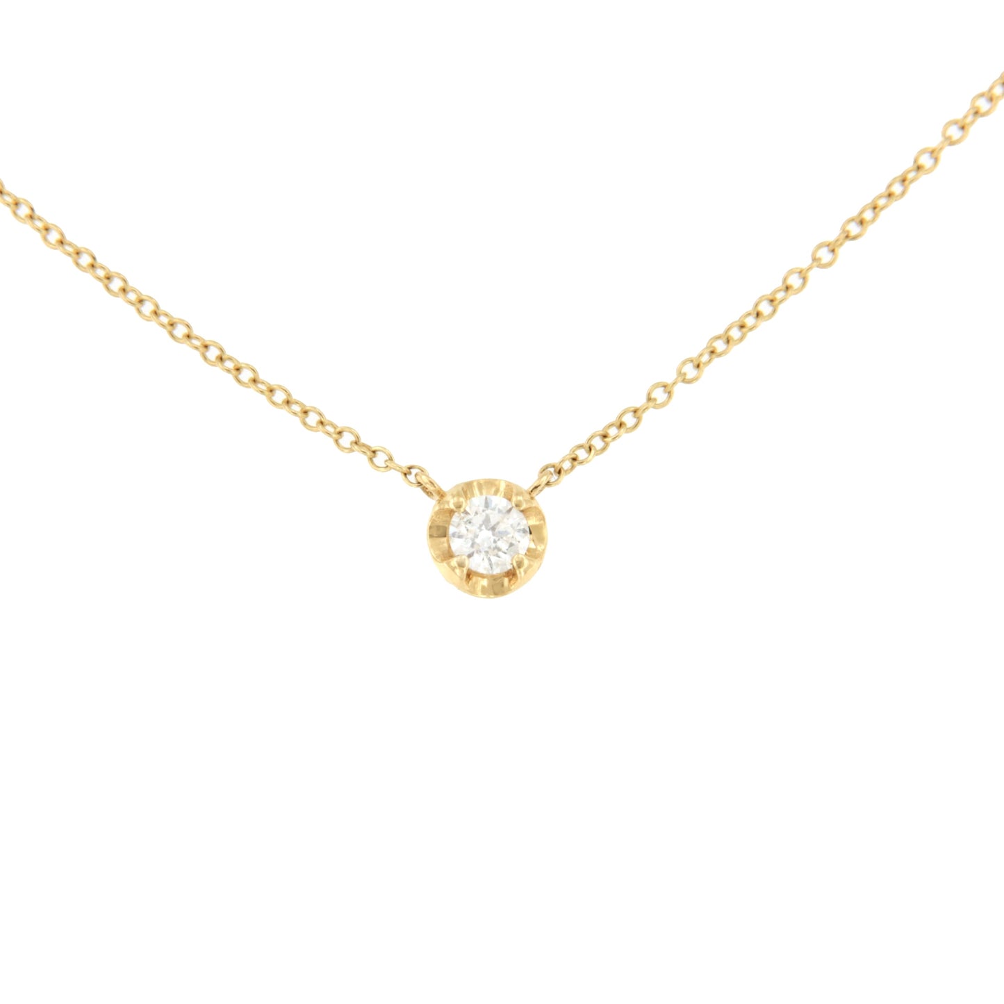 Cadenita DUKU con dije solitario de brillante en oro amarillo 18 ktes