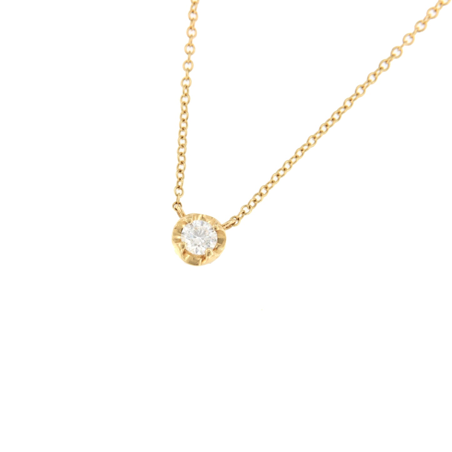 Cadenita DUKU con dije solitario de brillante en oro amarillo 18 ktes