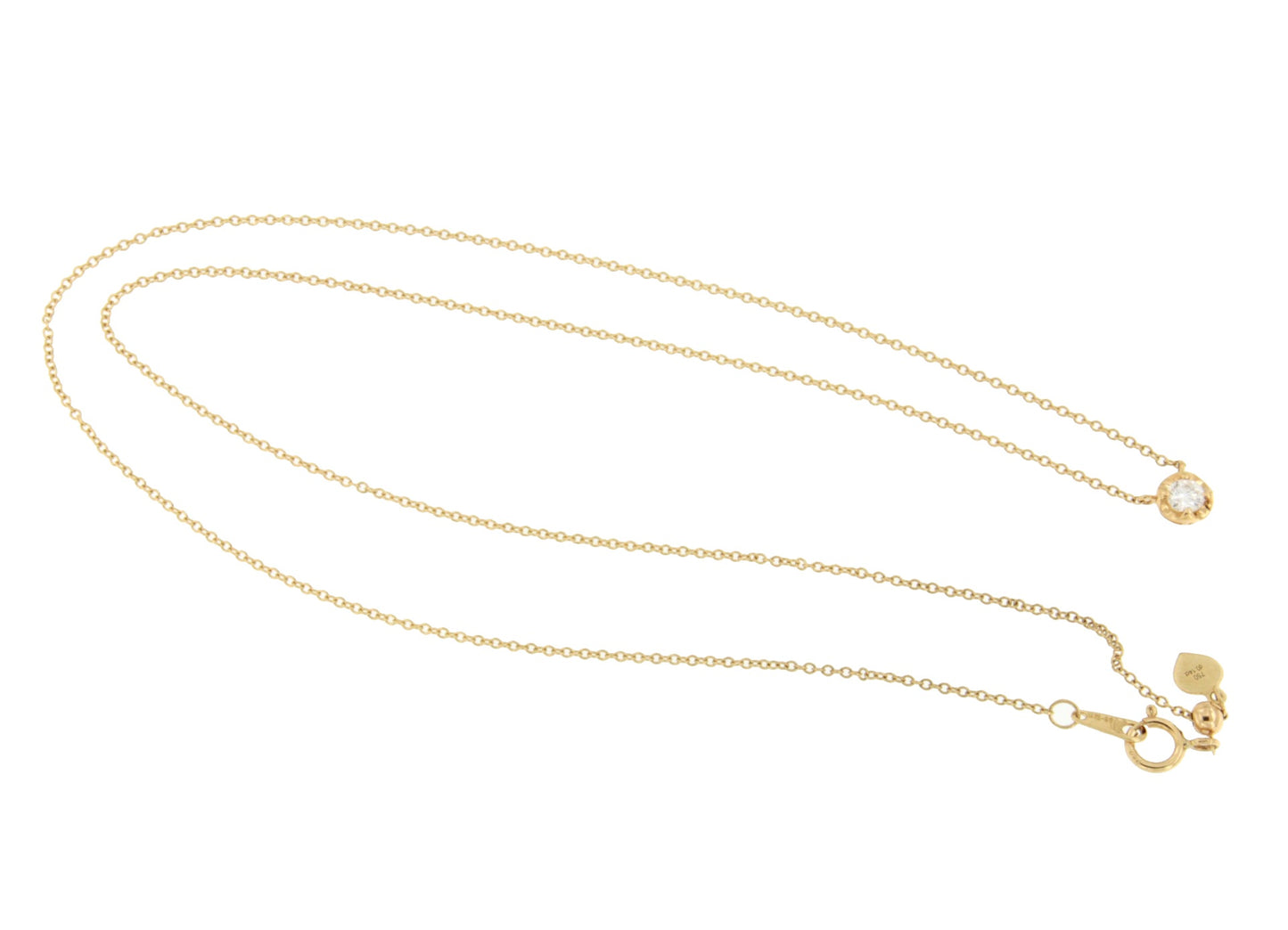 Cadenita DUKU con dije solitario de brillante en oro amarillo 18 ktes