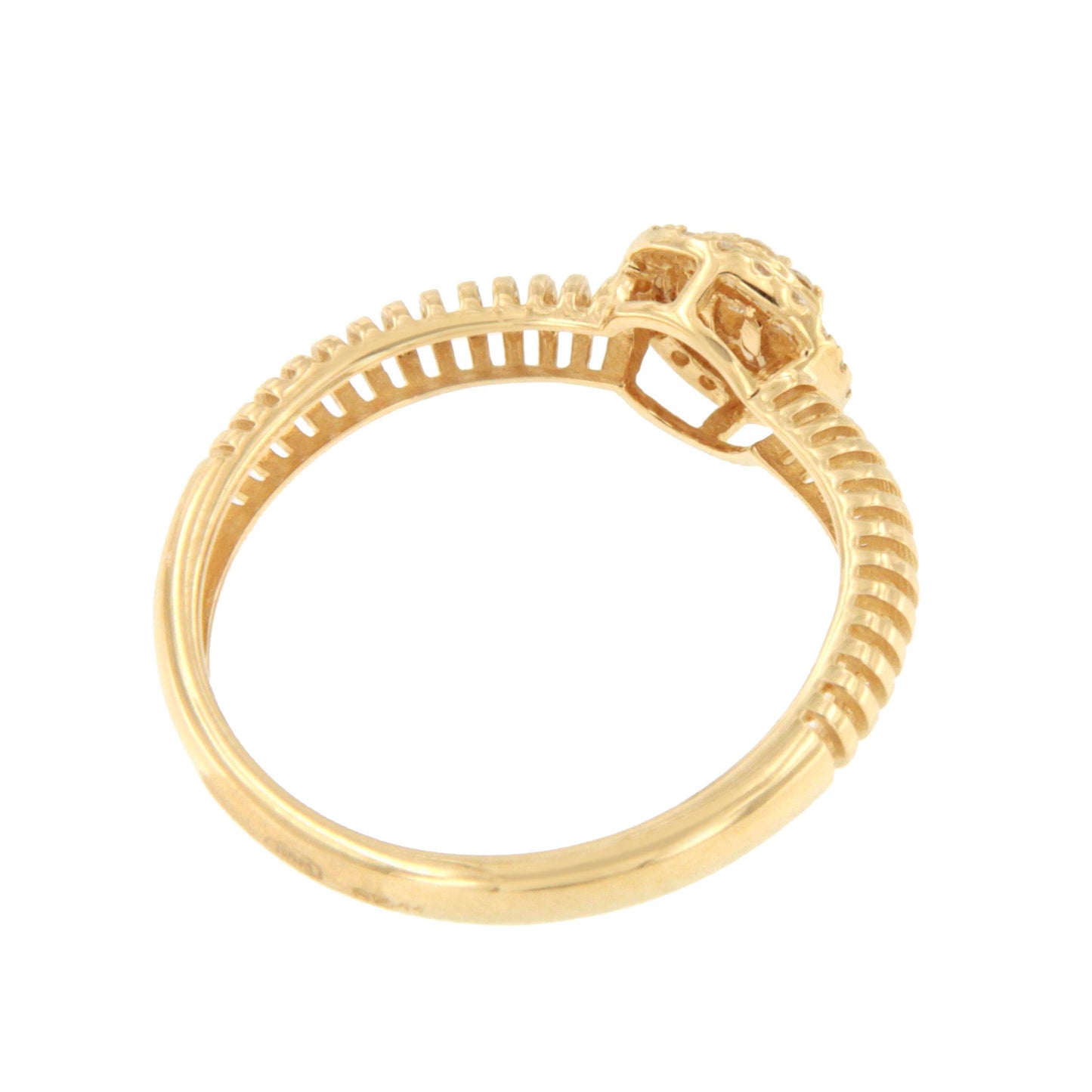 Anillo ZAPOTE centro con diamantes en oro amarillo de 18 kilates