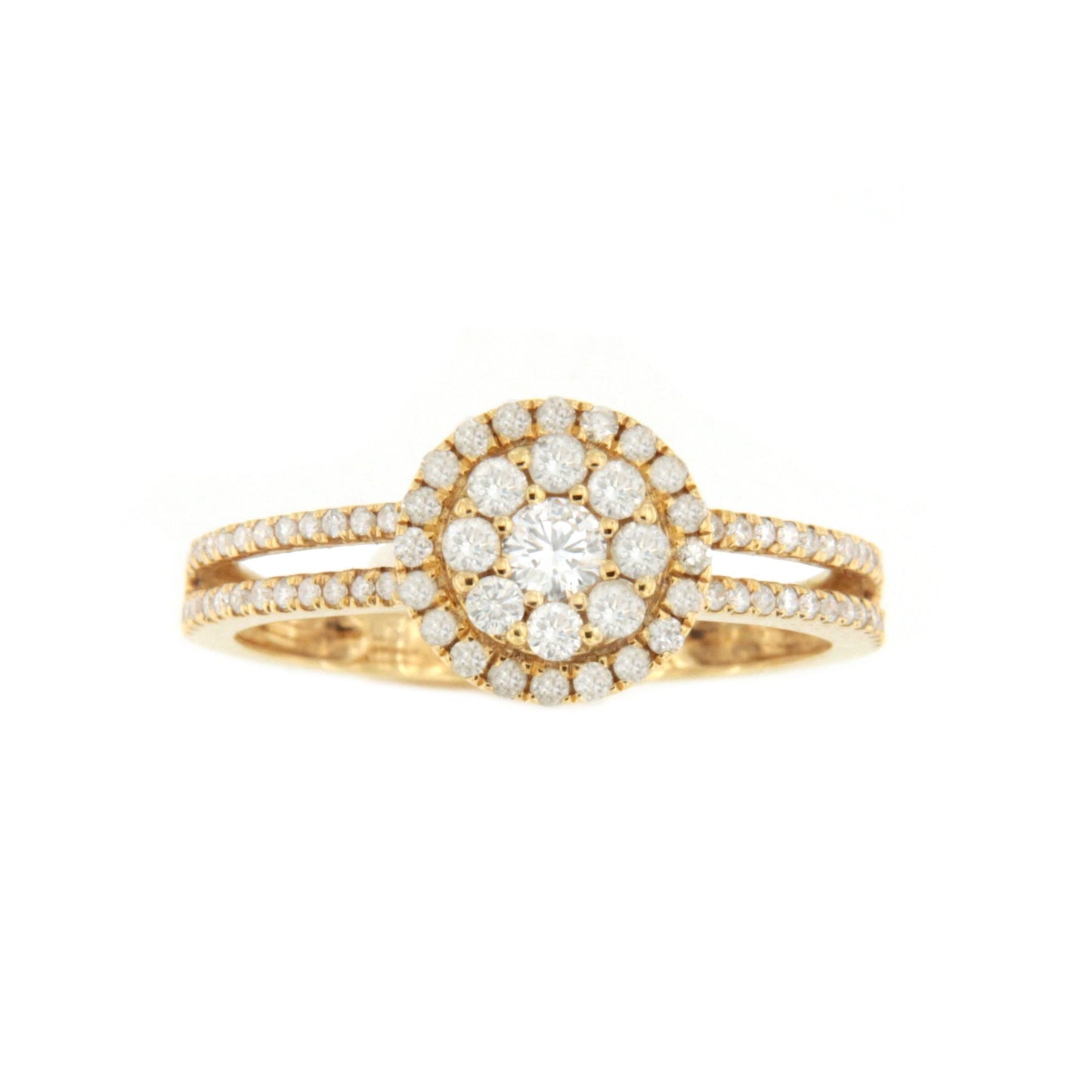Anillo MARULA roseta con diamantes en oro amarillo de 18 kilates