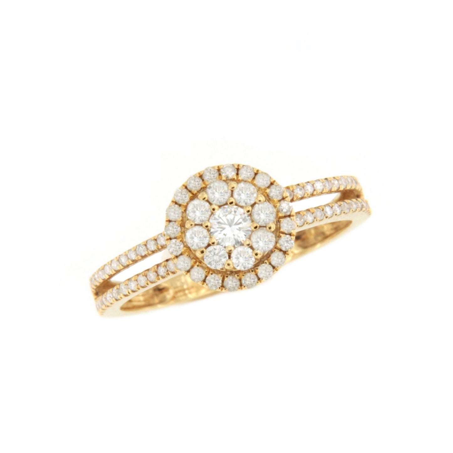 Anillo MARULA roseta con diamantes en oro amarillo de 18 kilates