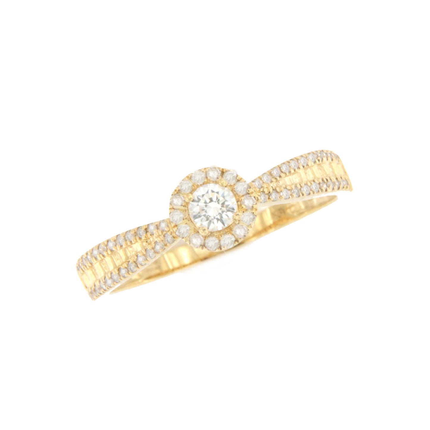 Anillo NANCE solitario con diamantes en oro amarillo de 18 kilates