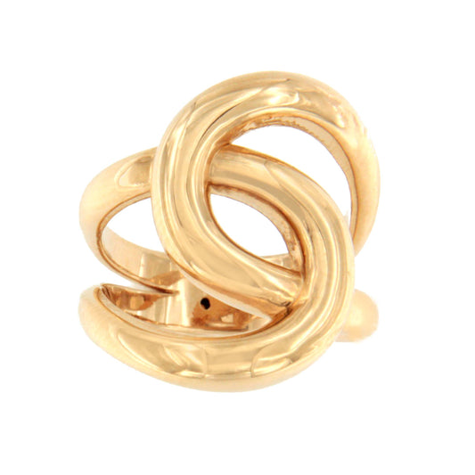 Lucuma ring in 18k yellow gold, knot shape, you and me