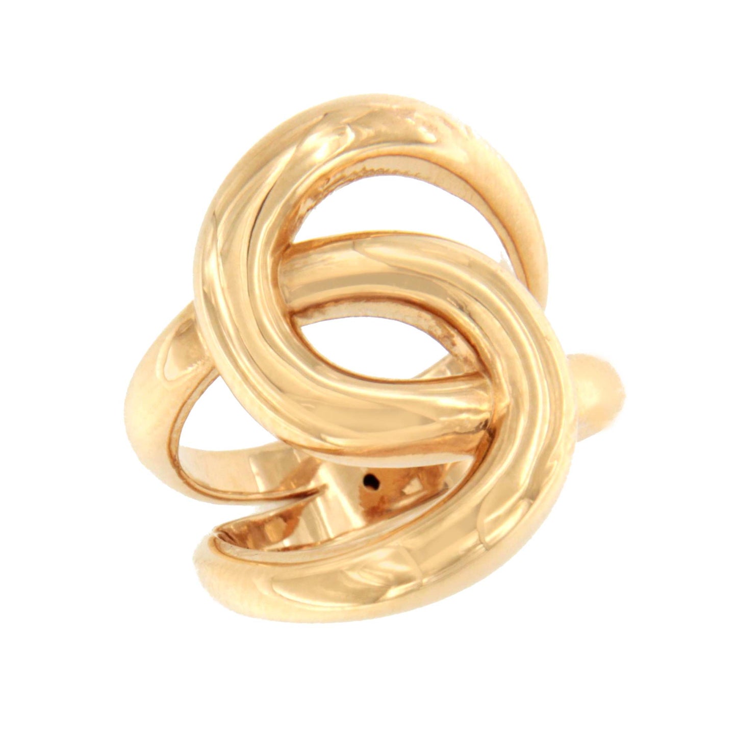 Anillo LUCUMA de oro amarillo de 18 kilates forma de nudo tu y yo