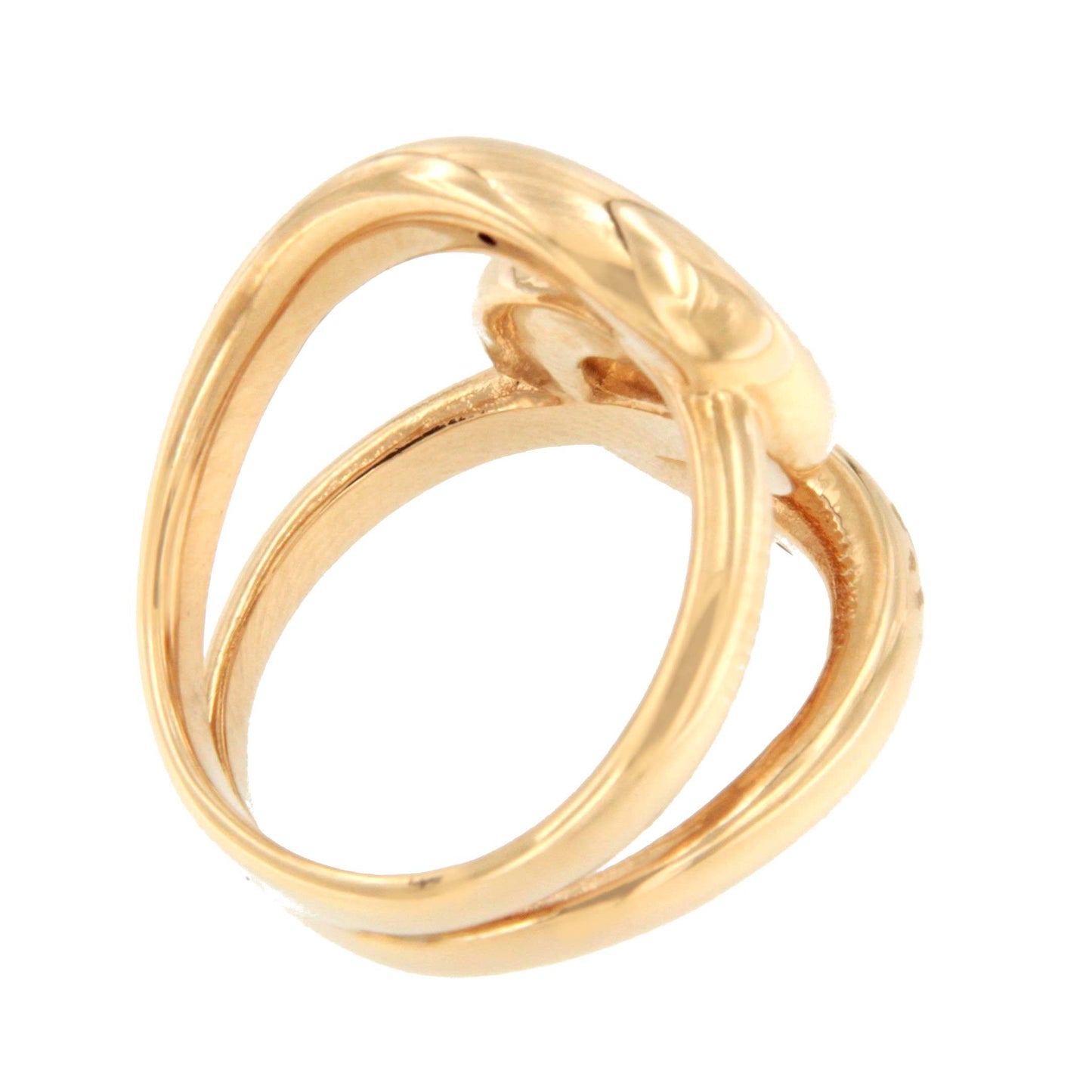 Anillo LUCUMA de oro amarillo de 18 kilates forma de nudo tu y yo