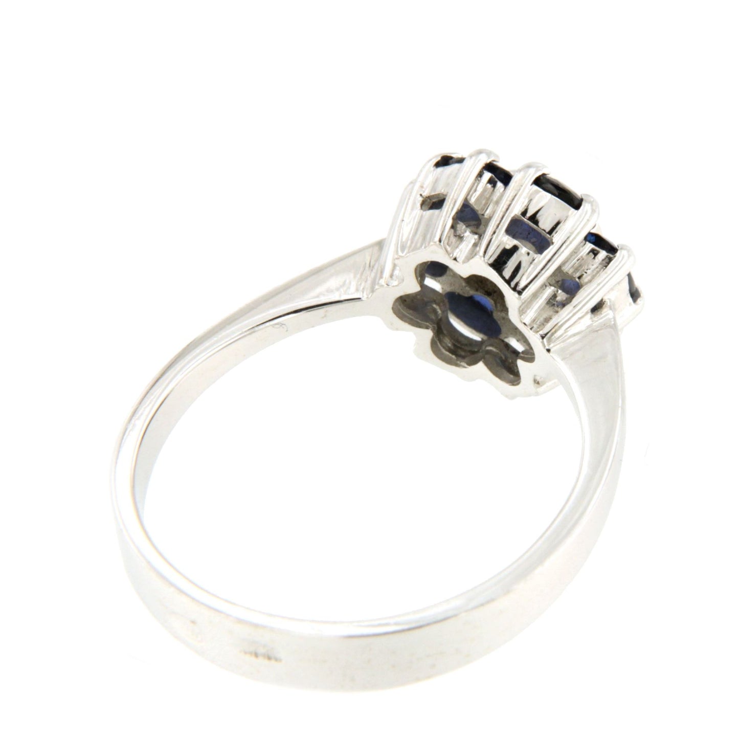 Anillo ALCOBENDAS solitario de brillante y zafiros oro 18 ktes