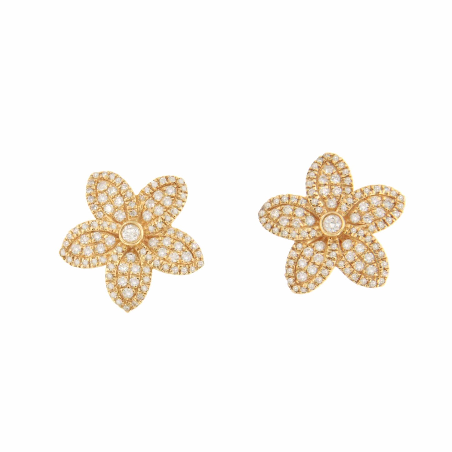 Pendientes KIWI cortos en oro amarillo de 18 kilates y diamantes.