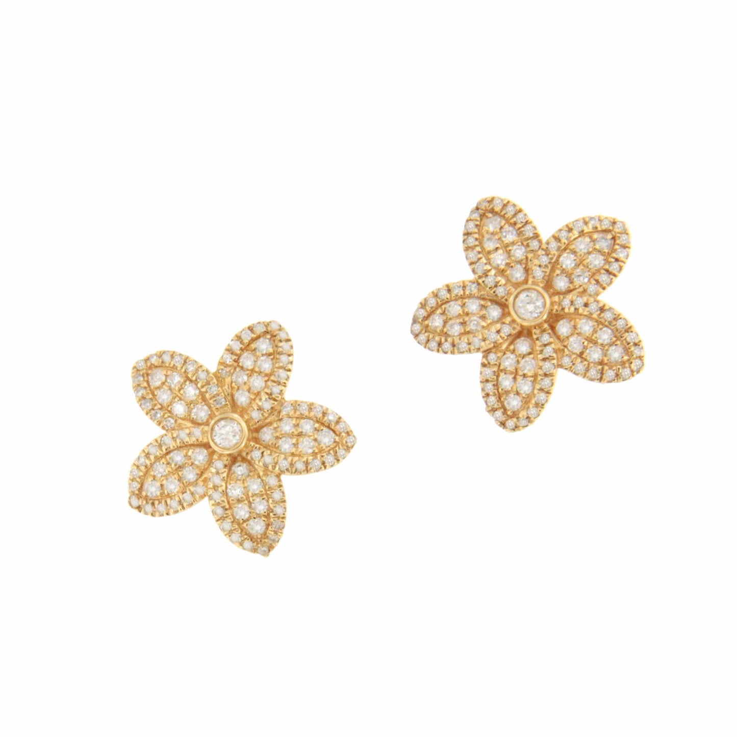 Pendientes KIWI cortos en oro amarillo de 18 kilates y diamantes.
