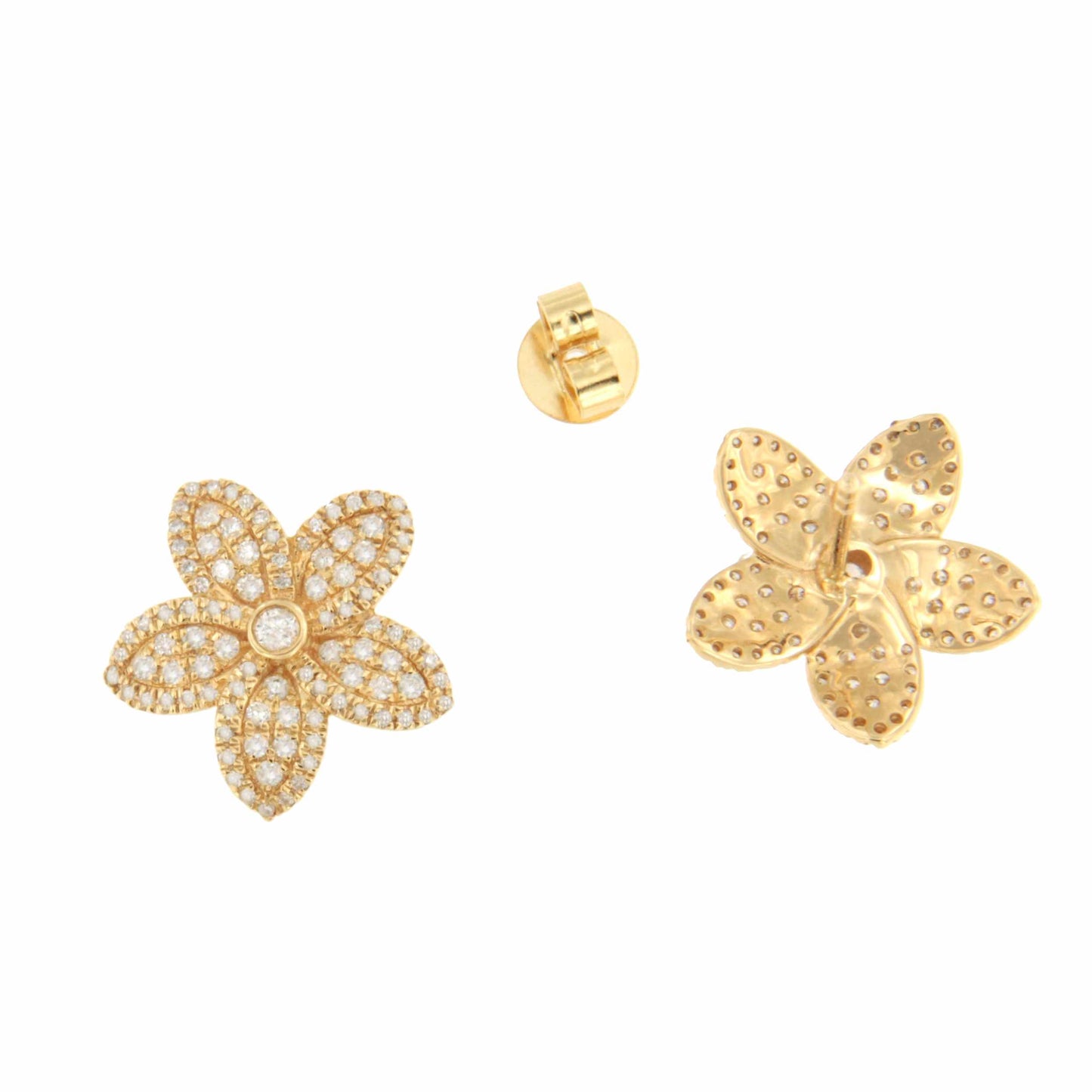 Pendientes KIWI cortos en oro amarillo de 18 kilates y diamantes.