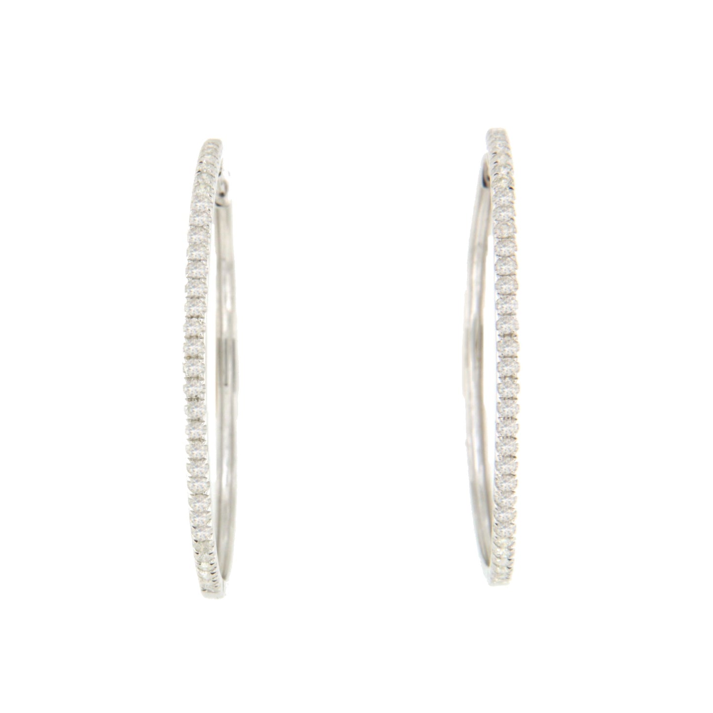 Pendientes LICHI argollas de brillantes en oro blanco de 18 ktes