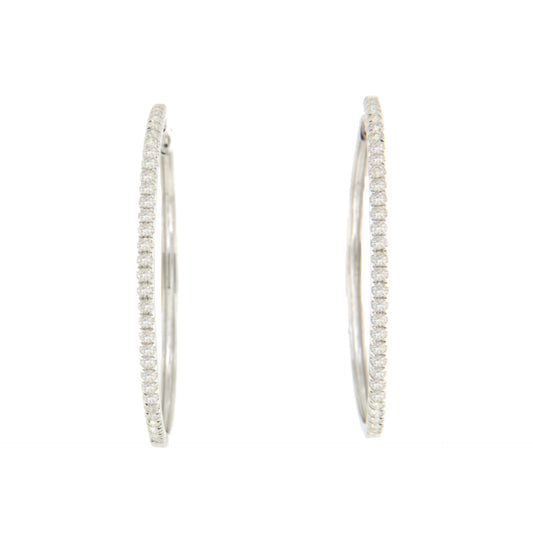 Pendientes LICHI argollas de brillantes en oro blanco de 18 ktes