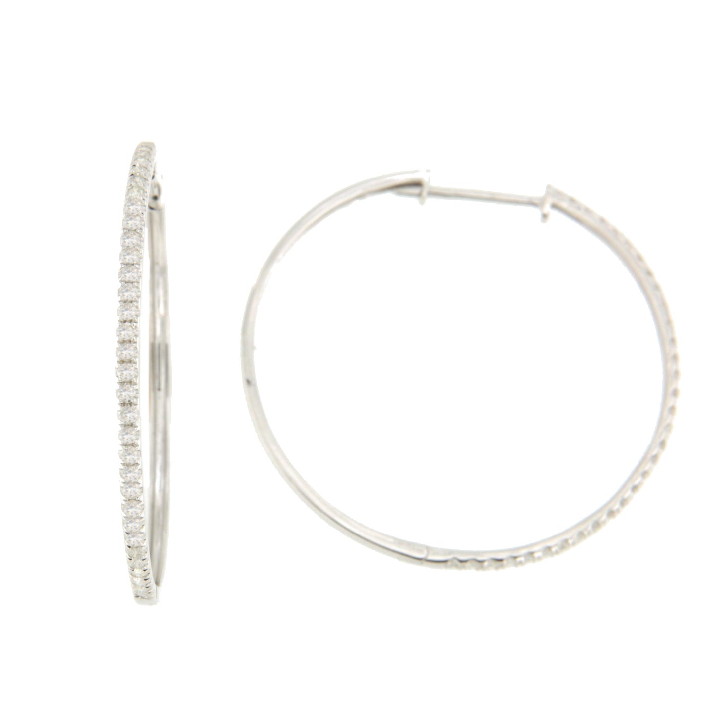 Pendientes LICHI argollas de brillantes en oro blanco de 18 ktes