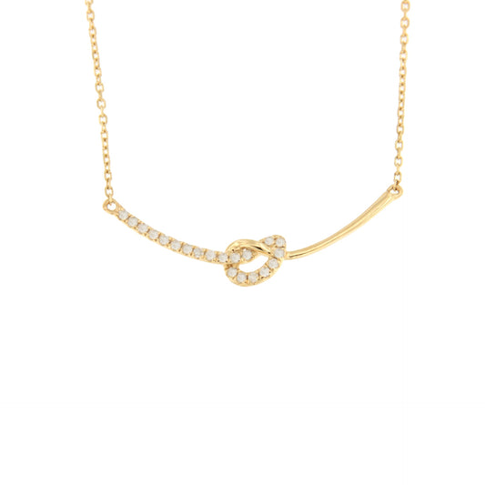 FIG choker bar with knot in 18k yellow gold and diamonds