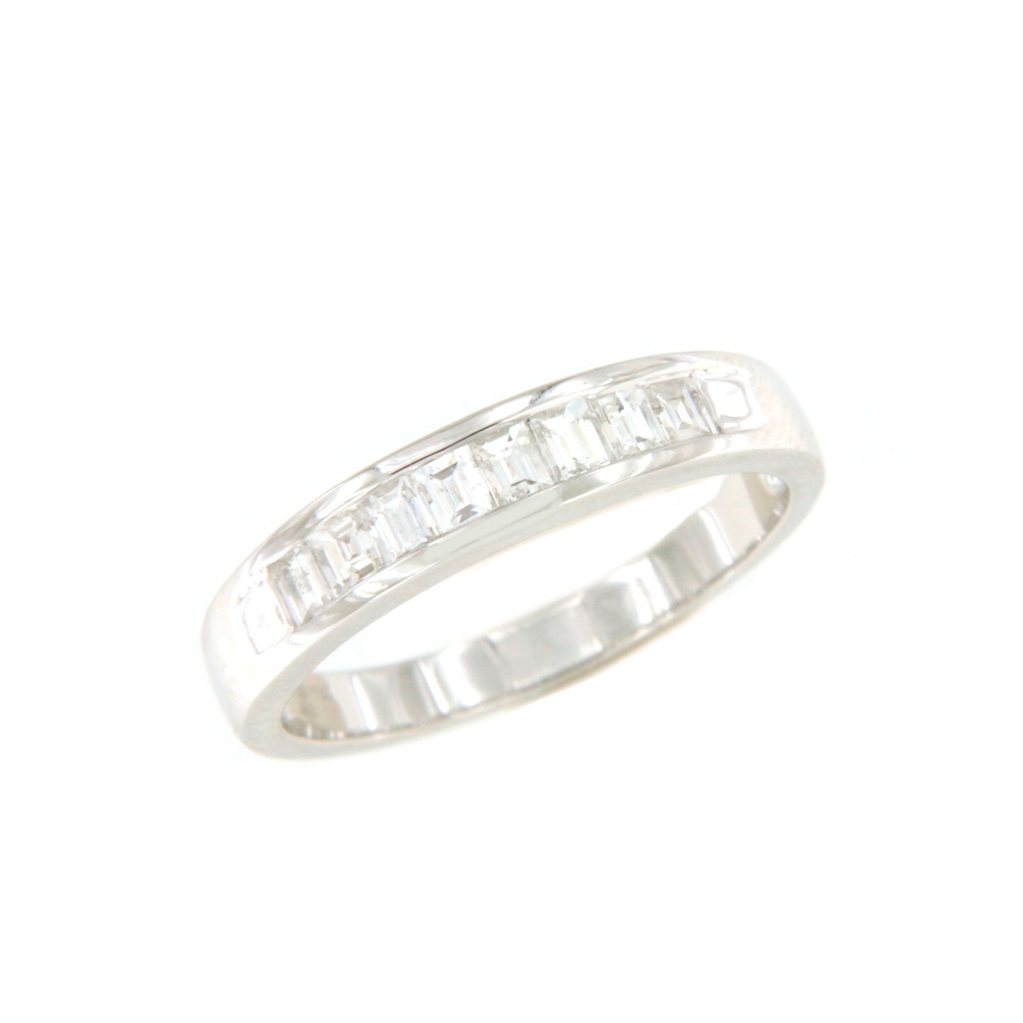 Anillo NARANJILLA alianza de diamantes talla baguettes en oro blanco 18 ktes