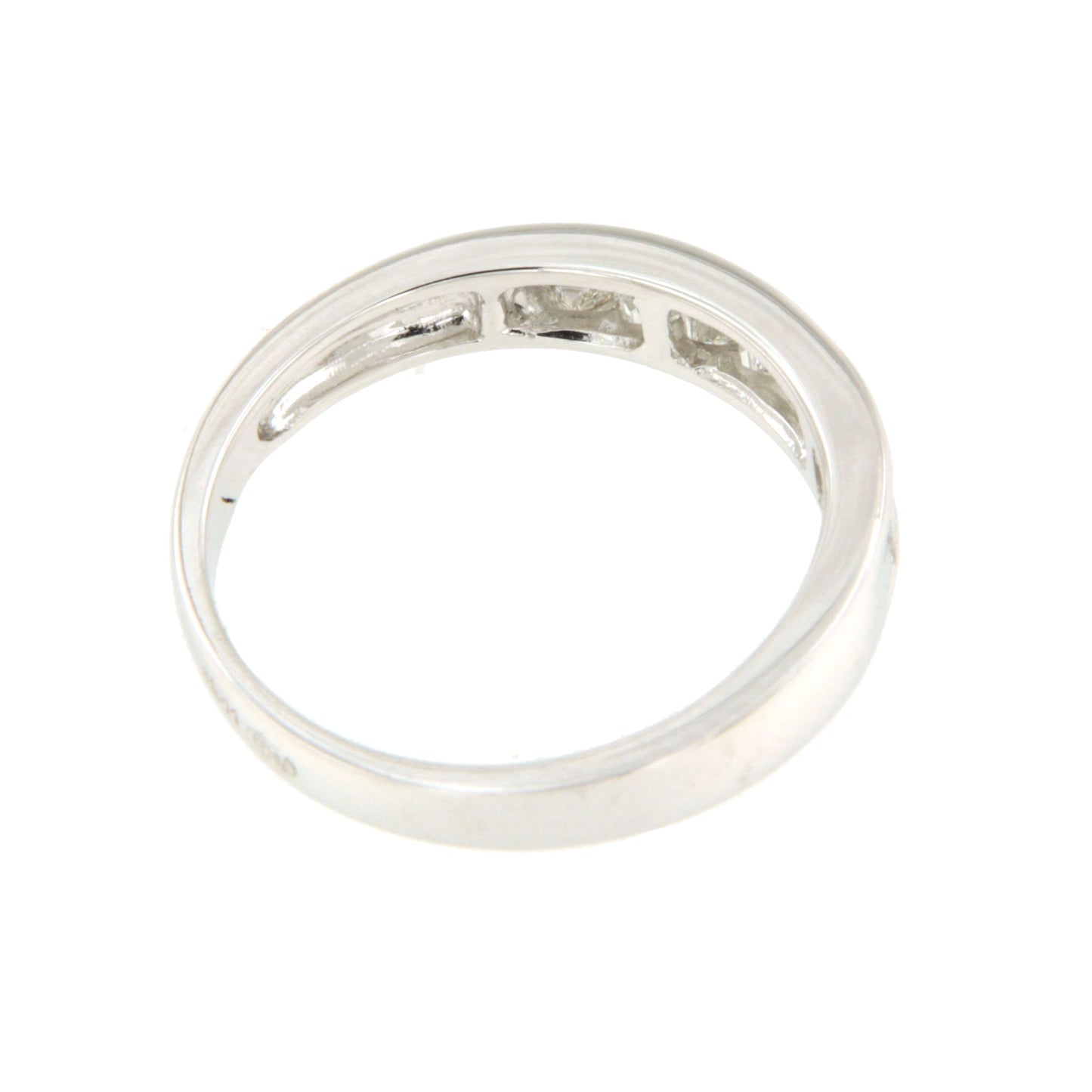 Anillo NARANJILLA alianza de diamantes talla baguettes en oro blanco 18 ktes