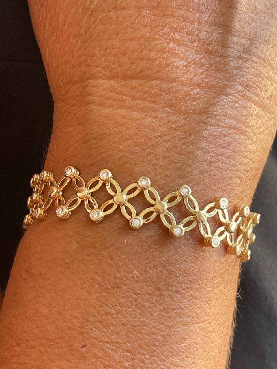 Anillo OLMEDO y pulsera en brillantes de oro amarillo 18 ktes