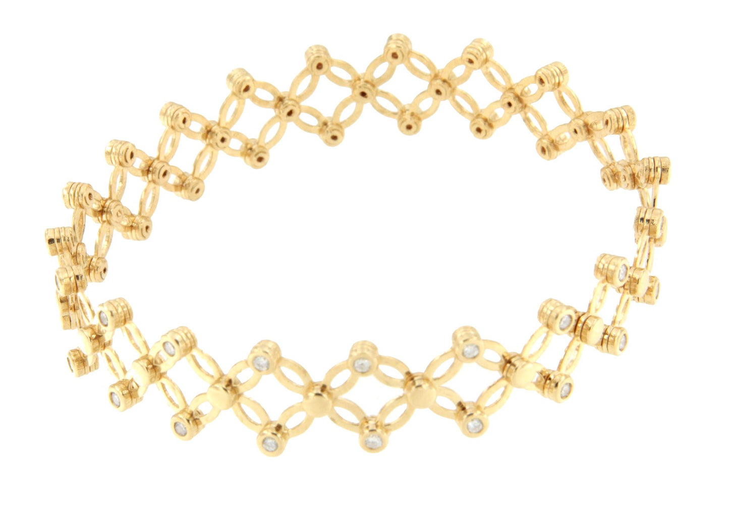 Anillo OLMEDO y pulsera en brillantes de oro amarillo 18 ktes