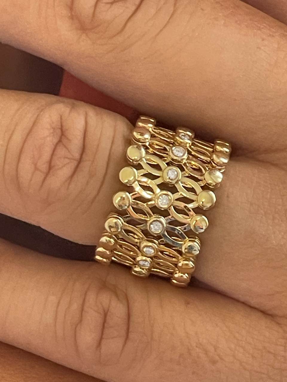 Anillo SORBUS y pulsera en brillantes de oro amarillo 18 ktes