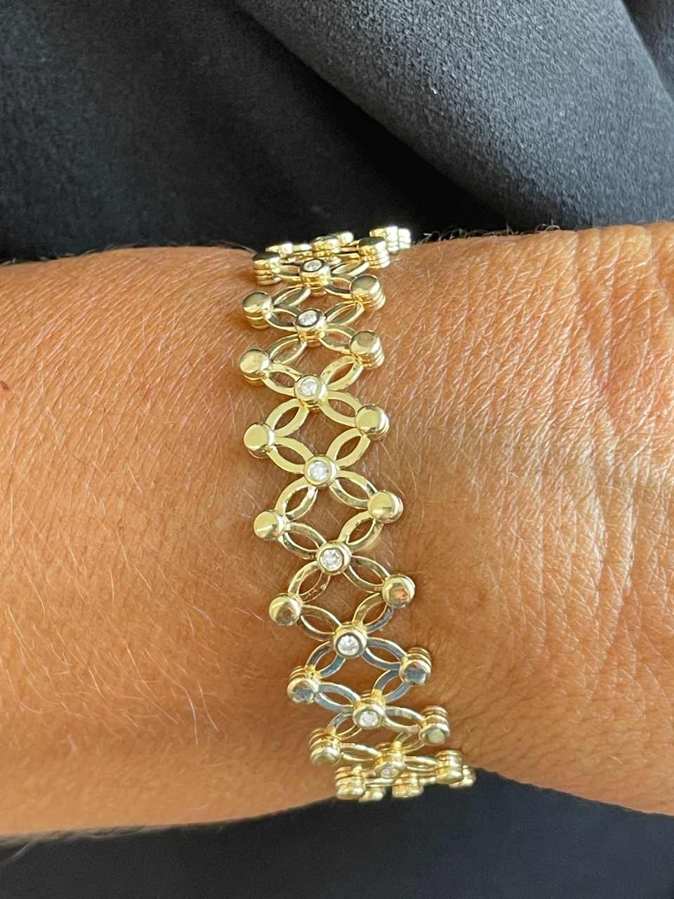 Anillo SORBUS y pulsera en brillantes de oro amarillo 18 ktes