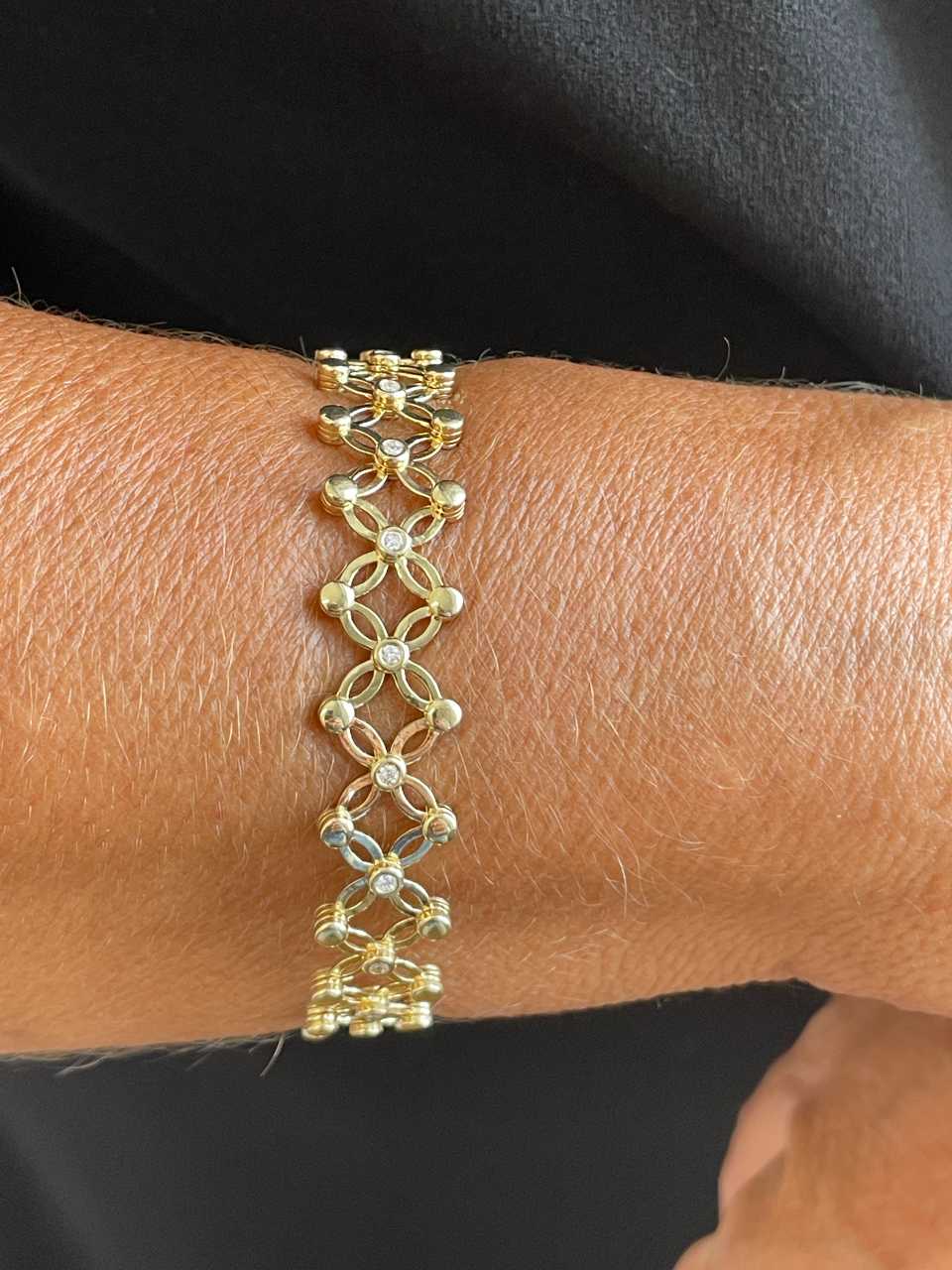 Anillo SORBUS y pulsera en brillantes de oro amarillo 18 ktes
