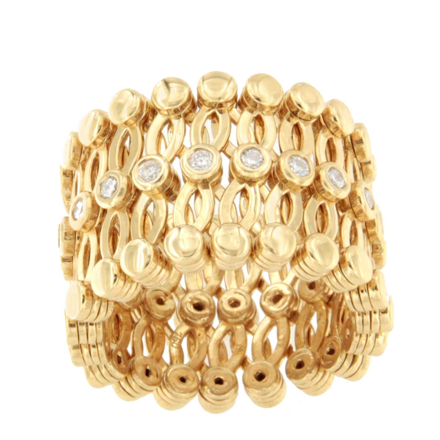 Anillo SORBUS y pulsera en brillantes de oro amarillo 18 ktes