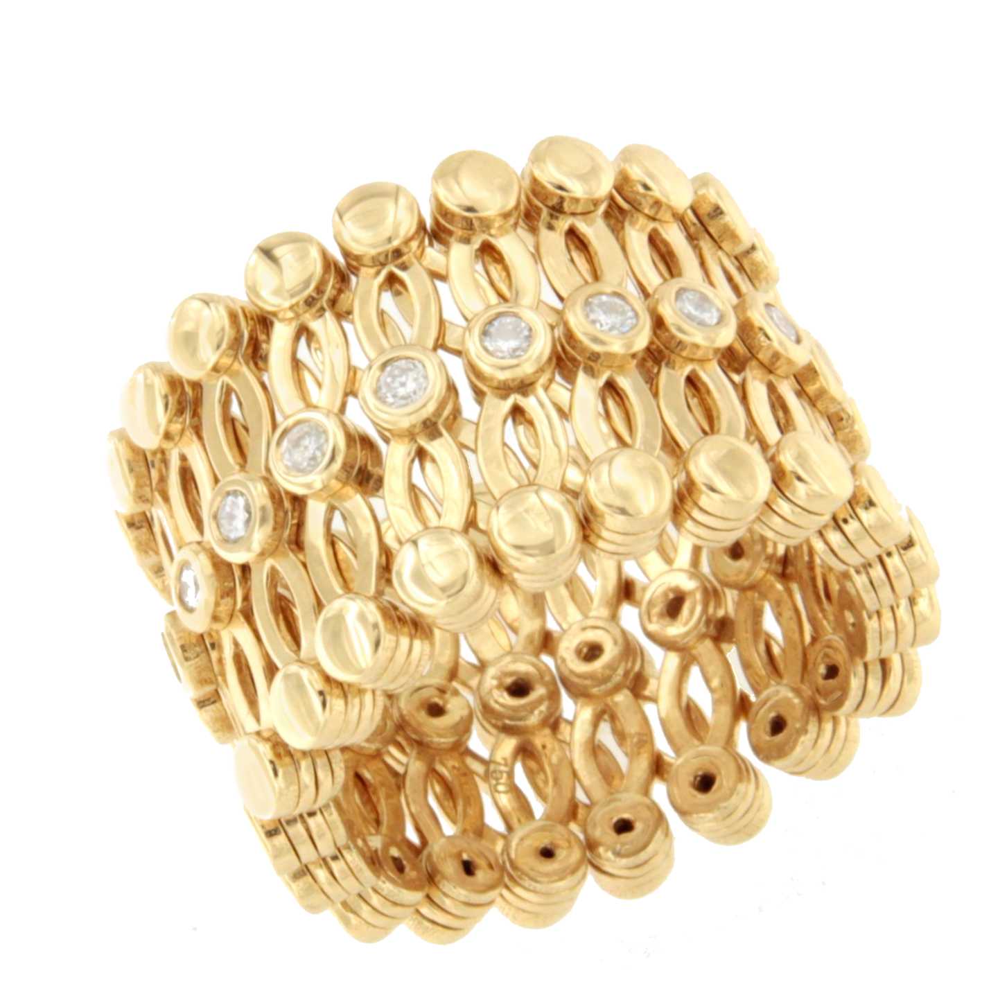 Anillo SORBUS y pulsera en brillantes de oro amarillo 18 ktes