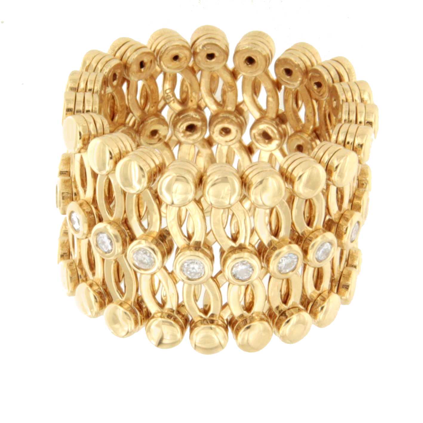 Anillo SORBUS y pulsera en brillantes de oro amarillo 18 ktes