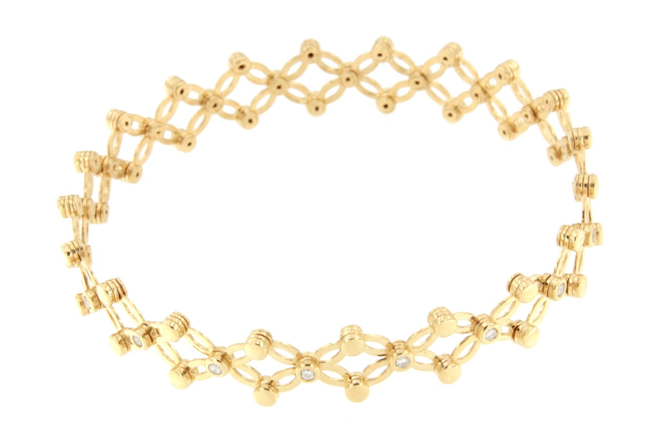 Anillo SORBUS y pulsera en brillantes de oro amarillo 18 ktes
