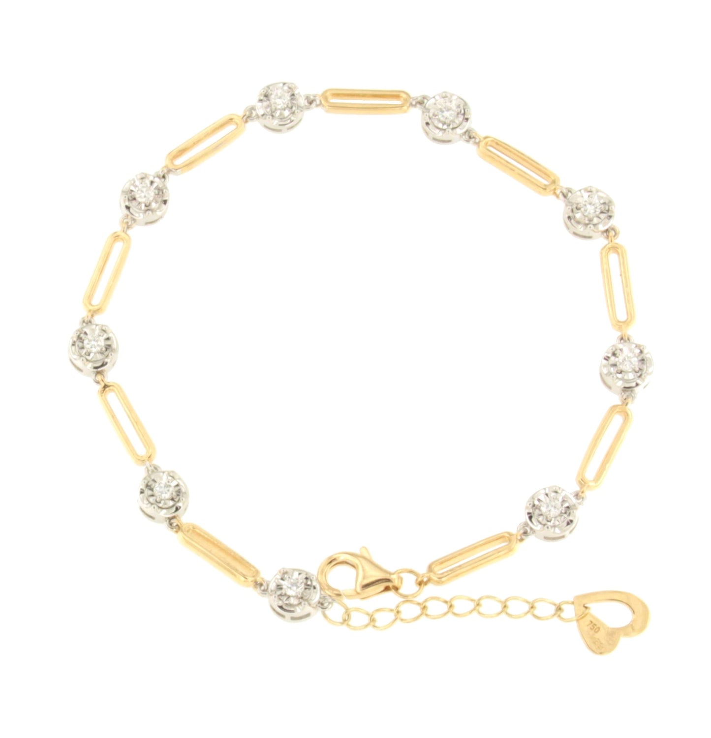 Pulsera ARONIA en oro blanco y amarillo de 18 ktes con brillantes