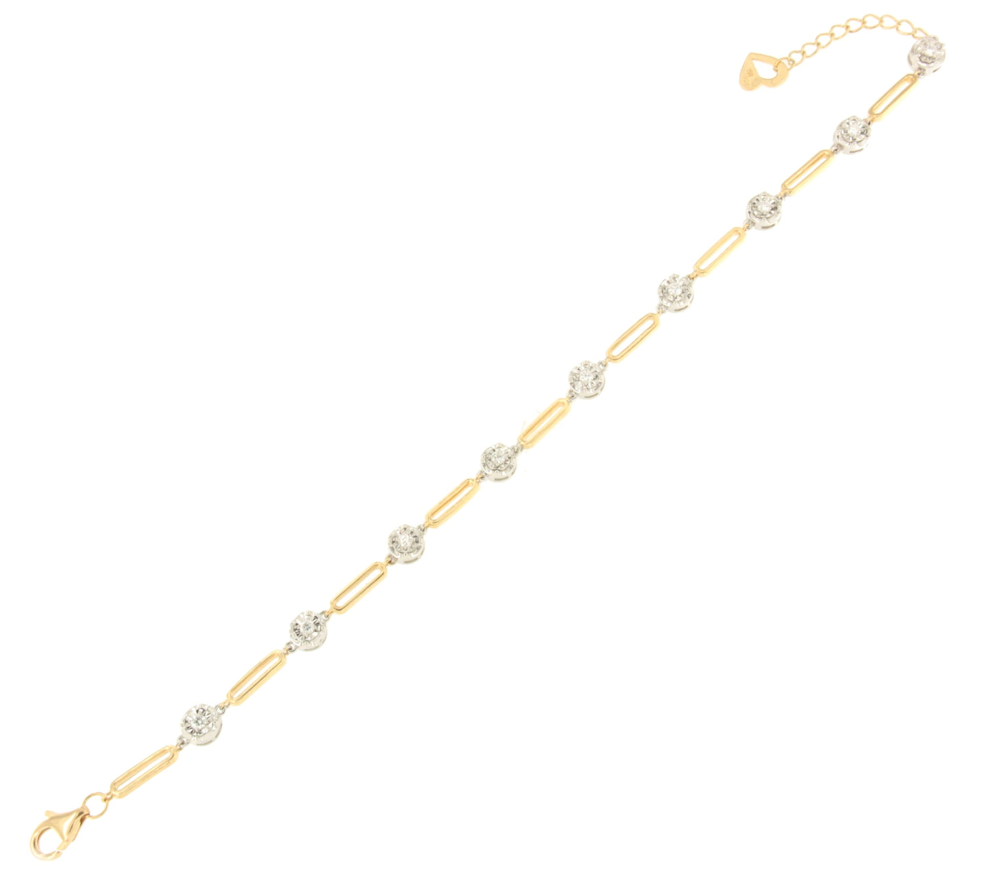 Pulsera ARONIA en oro blanco y amarillo de 18 ktes con brillantes